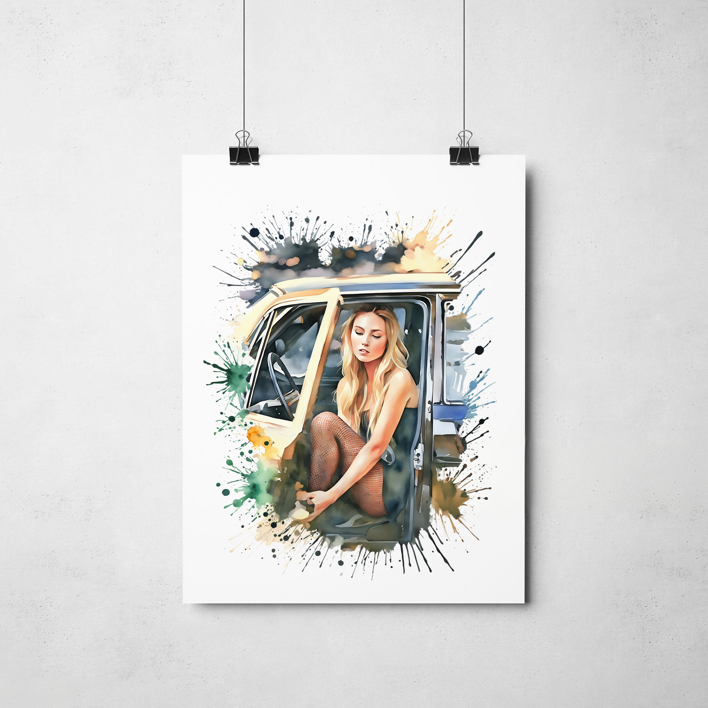 Personalized Watercolor Car Portrait – Custom Vehicle Painting from Your Photo