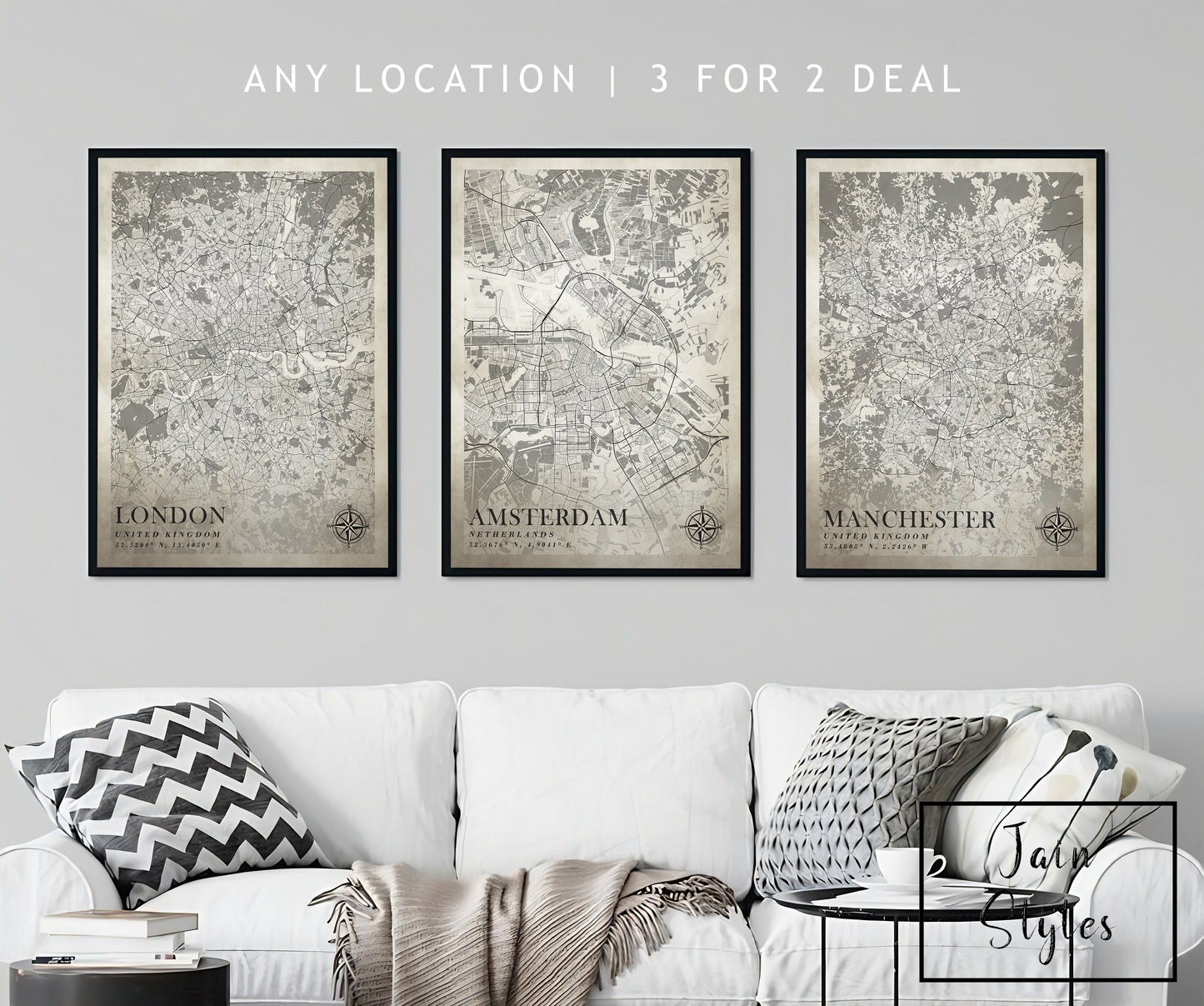 Custom Map Prints Any Location, Custom Map Gift