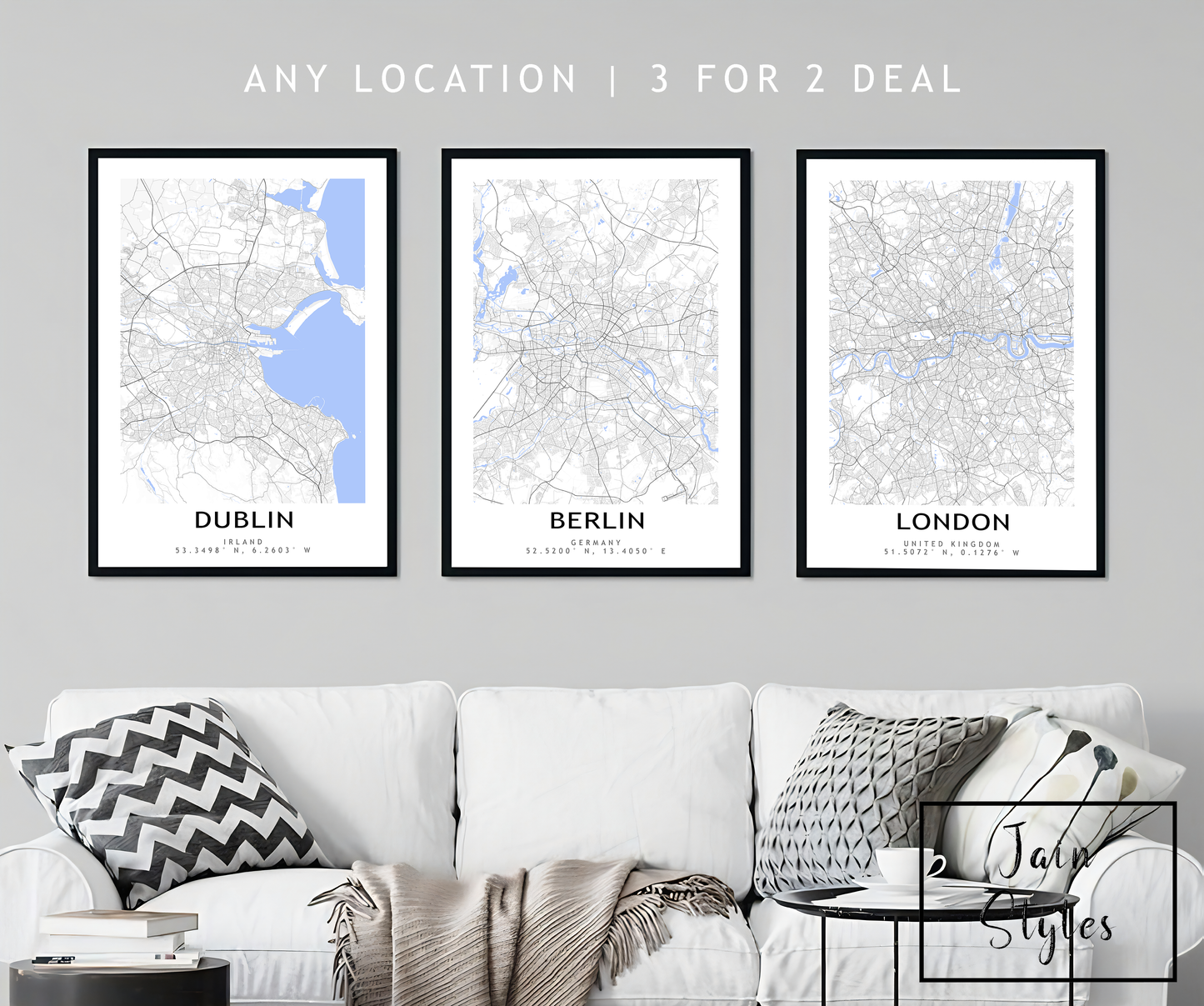 Custom Map Prints Any Location