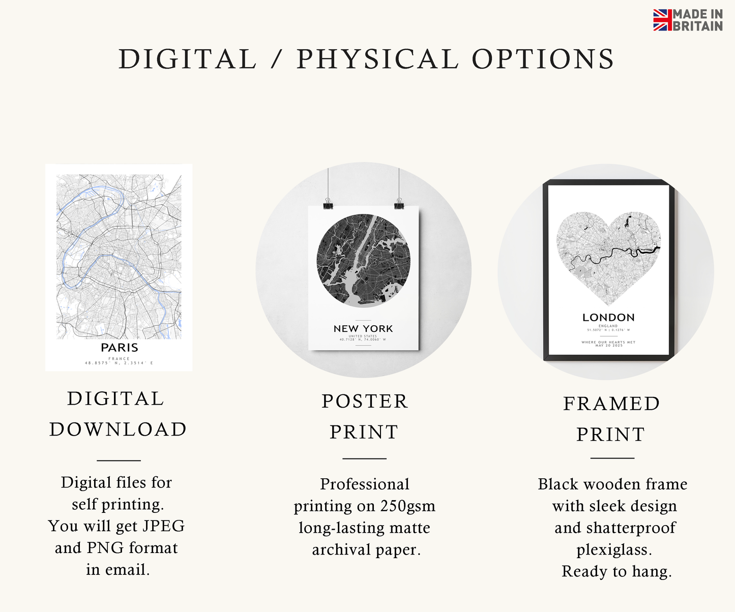 Custom Map Prints Any Location, Custom Map Gift