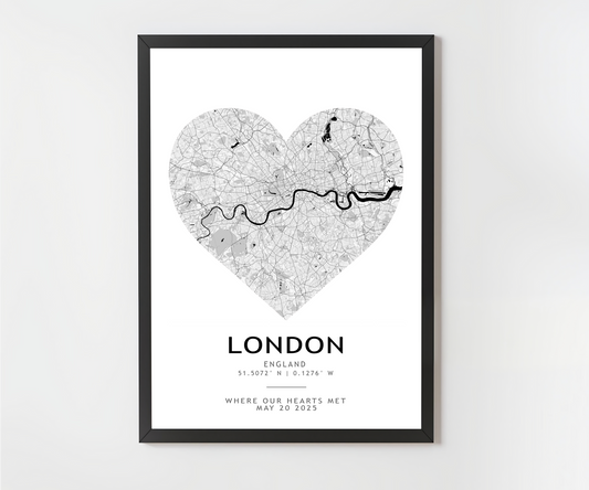 Custom Map Prints Any Location, Custom Map Gift