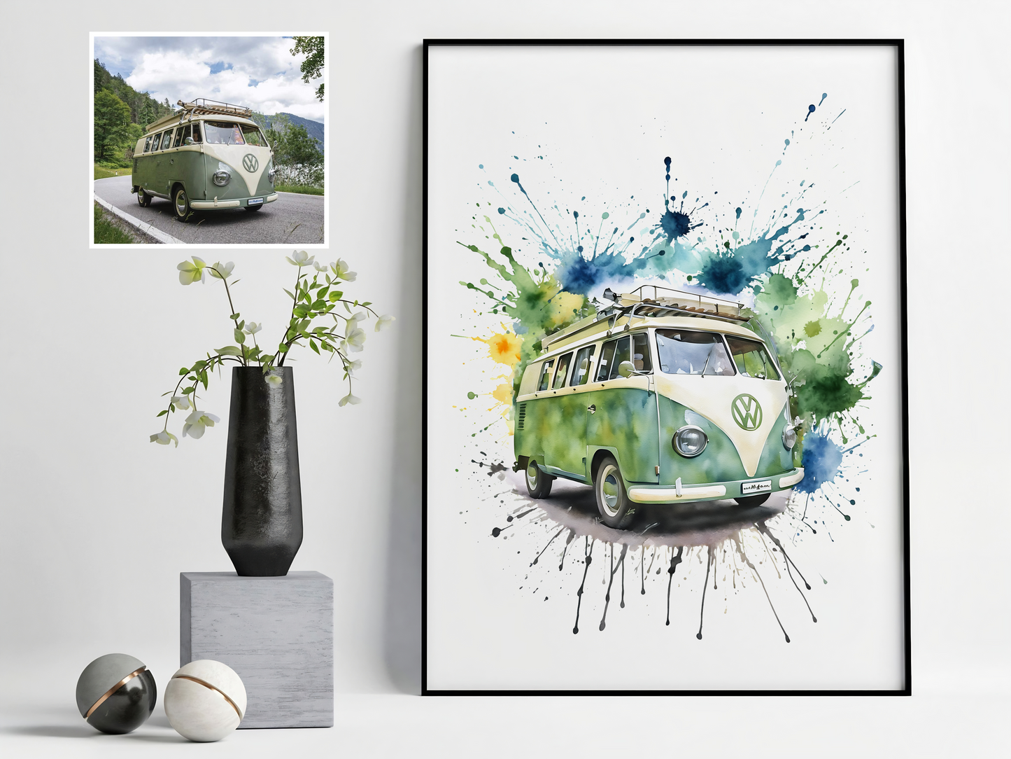 Personalized Watercolor Car Portrait – Custom Vehicle Painting from Your Photo