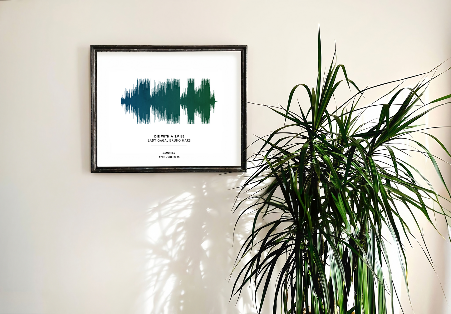 Personalised sound Wave Art Print with Your Song Choice and Playable QR Code