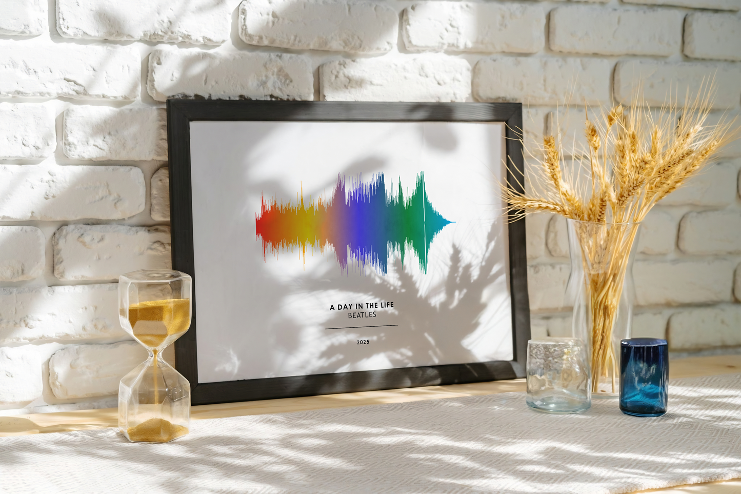 Personalised sound Wave Art Print with Your Song Choice and Playable QR Code