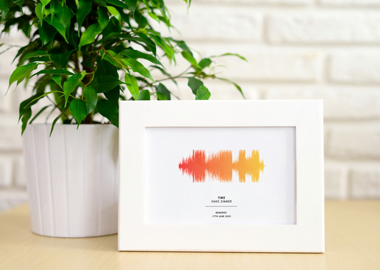 Personalised sound Wave Art Print with Your Song Choice and Playable QR Code