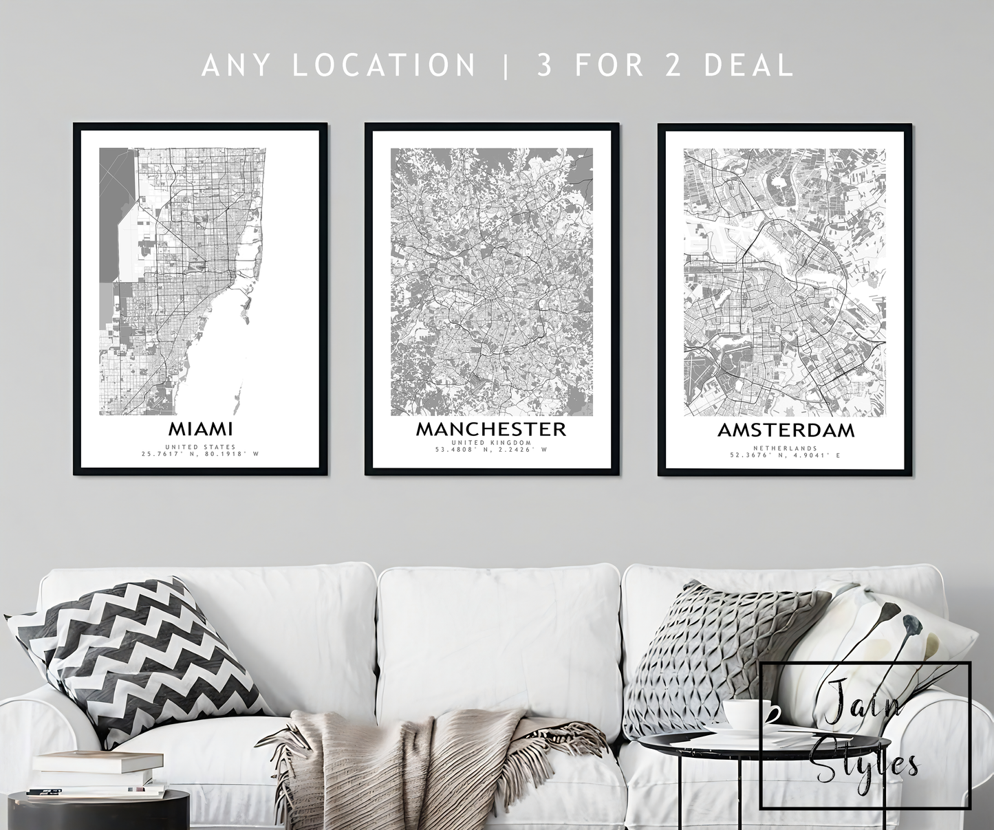 Custom Map Prints Any Location