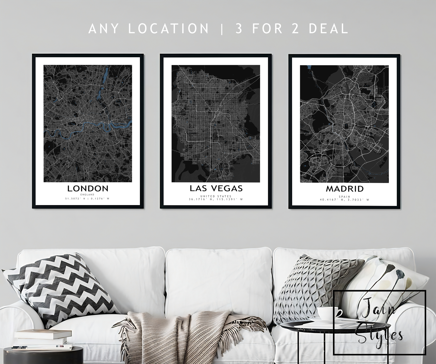 Custom Map Prints Any Location